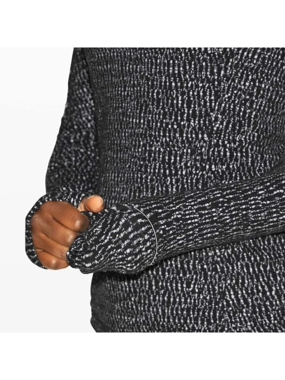 Lululemon Runderful Long Sleeve Knotted Jacquard Black White